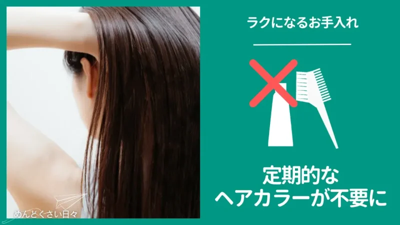 楽になる手入れ3、定期的なヘアカラーが不要になる