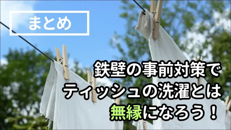 ティッシュ洗濯の防止方法まとめ